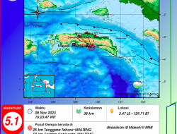 Dua Gempa Terjadi di Maluku, Tanimbar 7,2 Sementara Malteng 5,1 Magnitudo
