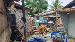 Dampak banjir rob di makariki, Maluku Tengah.