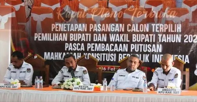 KPU menetapkan Bupati SBT terpilih secara daring