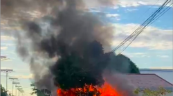 Pom bensin mini terbakar di Langgur, Maluku Tenggara.